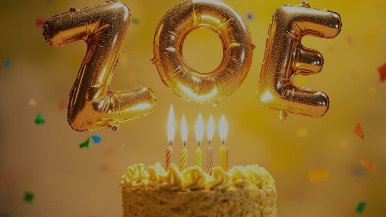Zoe birthday video thumbnail